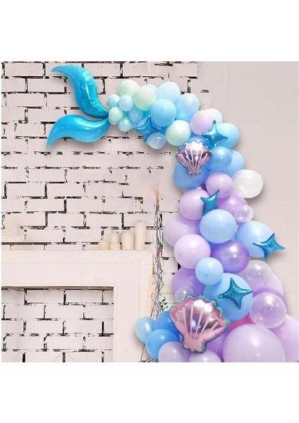 87 Adet Mermaid Balon Kiti, Denizkızı Parti Malzemeleri Doğum Günü Partisi Süslemeleri Için (Yurt Dışından)