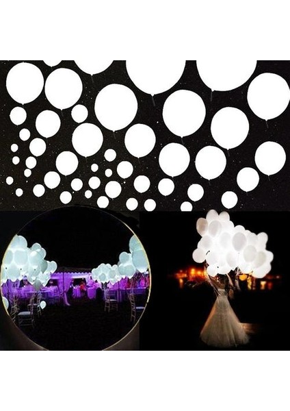 36 Adet LED Işık Up Balonlar, 12 Inç LED Balon Işıkları, Doğum Günü Partileri Için Ideal, Düğün Süslemeleri (Beyaz) (Yurt Dışından)