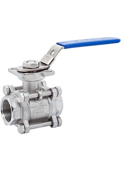 Tepe Flanşlı 3 Parçalı Paslanmaz Dişli Küresel Vana 11/2"