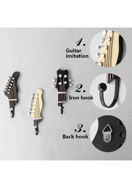 3 Adet / Takım Gitar Kafaları Kanca Duvar Tuşları Için Monte Sundries Çanta Çanta Kanca Müzik Ev Araçları (Yurt Dışından) modelleri