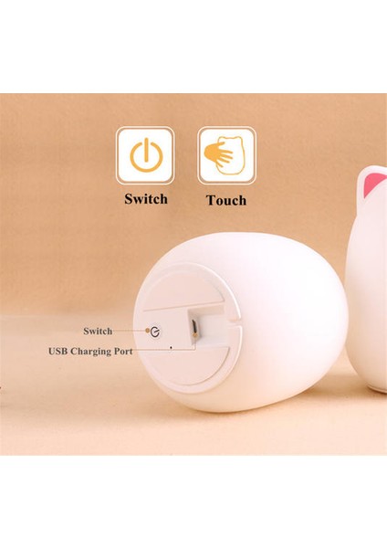 LED Gece Işık Lambası Uzaktan Kumanda Renkli USB Şarj Edilebilir Karikatür Silikon Başucu Lambası Çocuklar Için Bebek Hediye | LED Gece Işıkları (Yurt Dışından) fiyatları