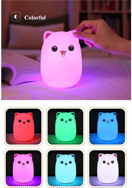 LED Gece Işık Lambası Uzaktan Kumanda Renkli USB Şarj Edilebilir Karikatür Silikon Başucu Lambası Çocuklar Için Bebek Hediye | LED Gece Işıkları (Yurt Dışından) modelleri