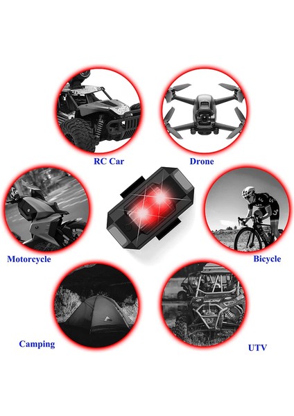 2 Ad. 7 Renk Araba Bisiklet Motosiklet Için Sinyal LED Çakar Drone Çakarlı Anti-Çarpışma Uyarı Işığı