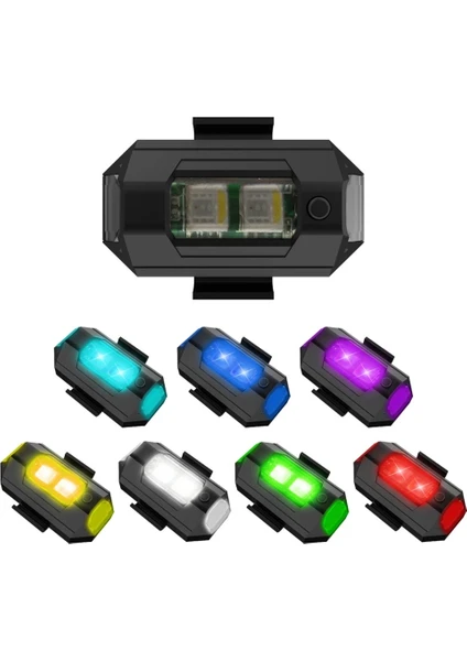 1 Ad. 7 Renk Araba Bisiklet Motosiklet Için Sinyal LED Çakar Drone Çakarlı Anti-Çarpışma Uyarı Işığı