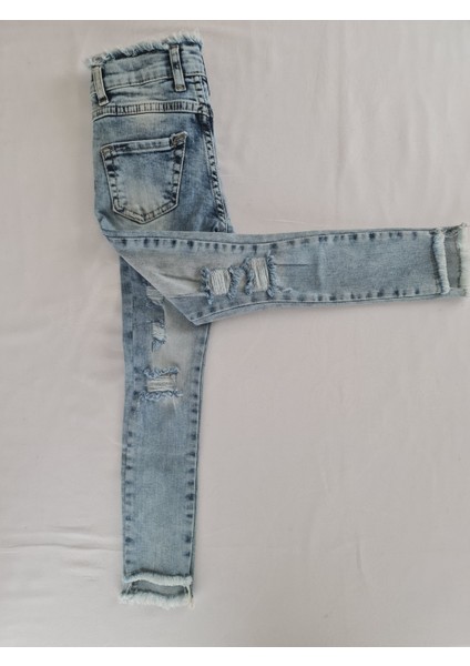 Kız Çocuk Püskül Bel Jean -Kot Pantolon