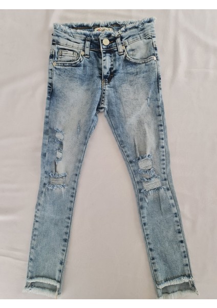 Kız Çocuk Püskül Bel Jean -Kot Pantolon
