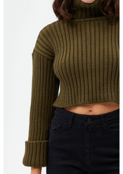 AÇELYAOKCU Balıkçı Yaka Crop Kazak modelleri