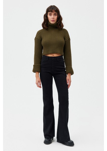 AÇELYAOKCU Balıkçı Yaka Crop Kazak indirimleri