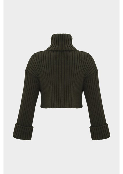 AÇELYAOKCU Balıkçı Yaka Crop Kazak