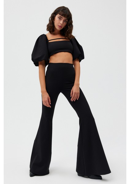 Balon Kol Tasarım Bluz Likralı Pantolon Alt-Üst Takım modelleri