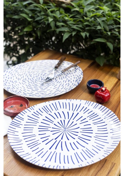 Blue Fokai Oval Servis Tabağı