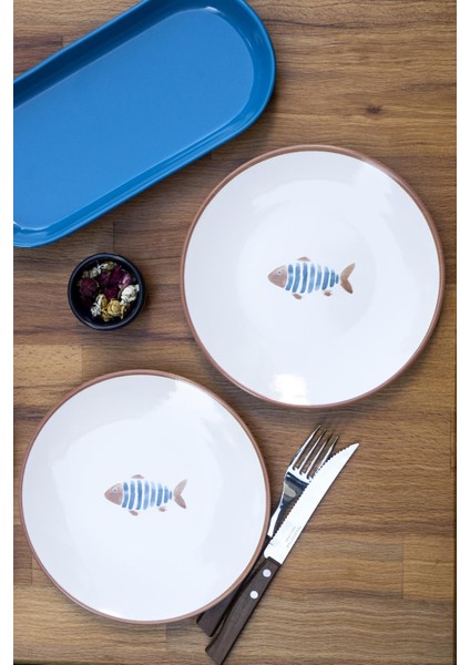 Akdeniz Ikili Pasta Tabağı Yuvarlak