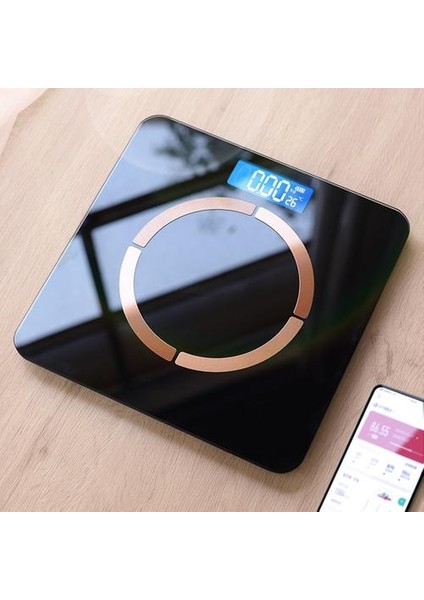 USB Şarj Ağırlık Ölçeği Akıllı Vücut Yağ Ölçeği Bluetooth Elektronik Ölçekli Yağ Ölçüm Aracı Uygulama Kat Ölçekler Весы Напольные | Banyo Terazileri (Beyaz) (Yurt Dışından)
