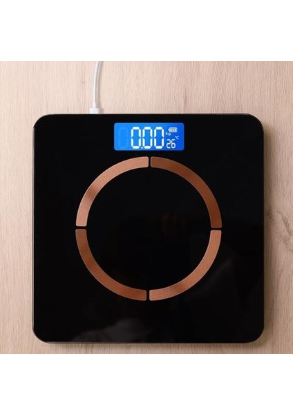 USB Şarj Ağırlık Ölçeği Akıllı Vücut Yağ Ölçeği Bluetooth Elektronik Ölçekli Yağ Ölçüm Aracı Uygulama Kat Ölçekler Весы Напольные | Banyo Terazileri (Beyaz) (Yurt Dışından)