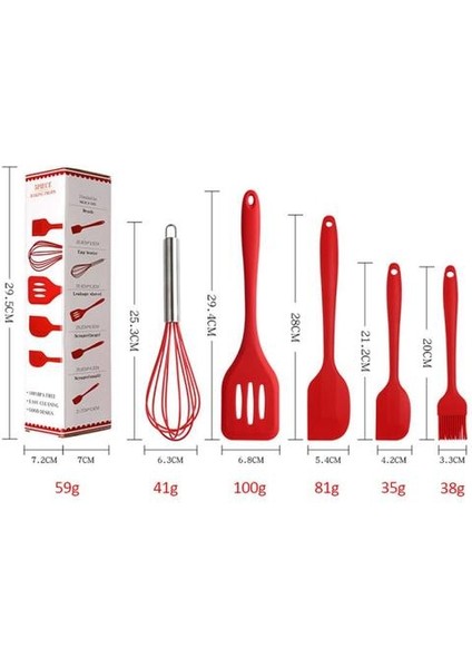 5 Adet Silikon Pişirme Eşyaları Setleri Yumurta Çırpıcı Kaşık Spatula Yağ Fırçası Mutfak Kiti (Yurt Dışından) fiyatları