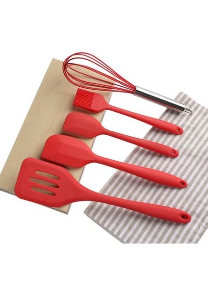 5 Adet Silikon Pişirme Eşyaları Setleri Yumurta Çırpıcı Kaşık Spatula Yağ Fırçası Mutfak Kiti (Yurt Dışından) fırsatları