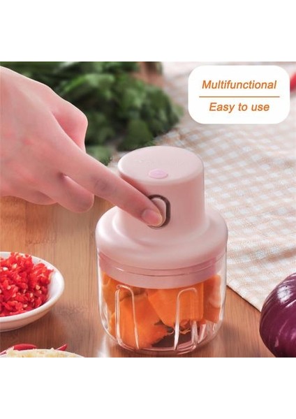 Kablosuz Kıyıcı Ev Elektrik Çok Fonksiyonlu Kıyılmış Tamamlayıcı Gıda Karıştırma Sarımsak Artifact Pişirme Makinesi Presler (Pembe, 100ML) (Yurt Dışından) fırsatları