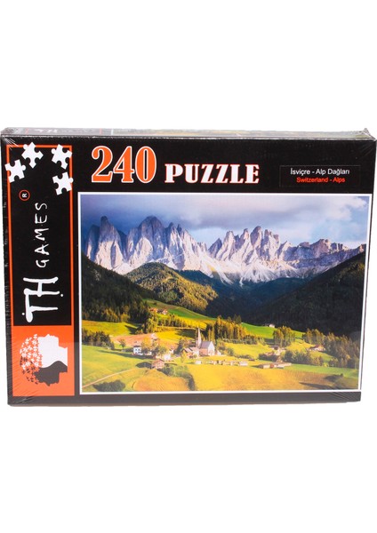 240 Parça Kutulu Puzzle - Isviçre Alp Dağları Manzarası!