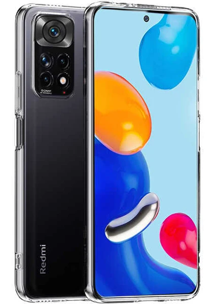 Aqua Aksesuar Xiaomi Redmi Note 11 Global Kılıf Ultra Ince Süper Silikon Şeffaf Kılıf