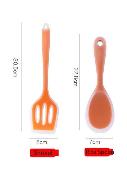 5 Adet Silikon Mutfak Pişirme Aracı Spatula Kepçe Kürek Kaşık Çorba Mutfak Eşyaları Seti (Yurt Dışından)