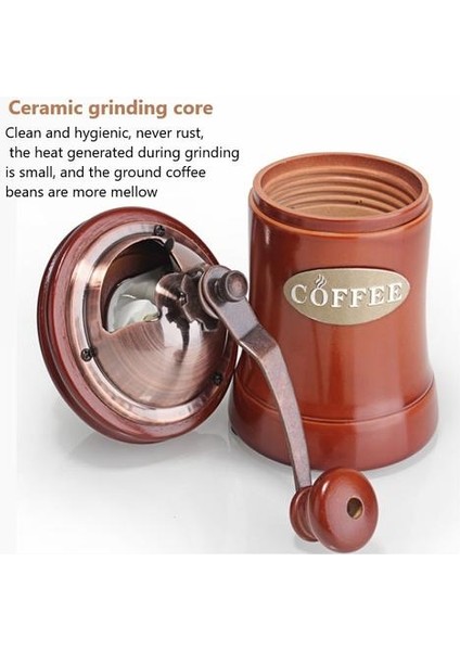 Öğütücüler El Tutulan Kahve Öğütücü Toz Geçirmez Fasulye Bölmesi Büyük Kapasiteli Coffeeware Mutfak Yemek ve bar Manuel Kahve | Manuel Kahve Öğütücüleri (Yurt Dışından)