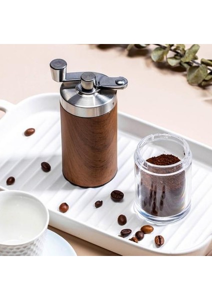 Taşınabilir Ahşap Tahıl El Manuel Kahve Öğütücü Gümüş Paslanmaz Çelik Kahve Çekirdeği Burr Değirmen El Krank Aeropress Espresso Taşe | Manuel Kahve Öğütücüler (Yurt Dışından)