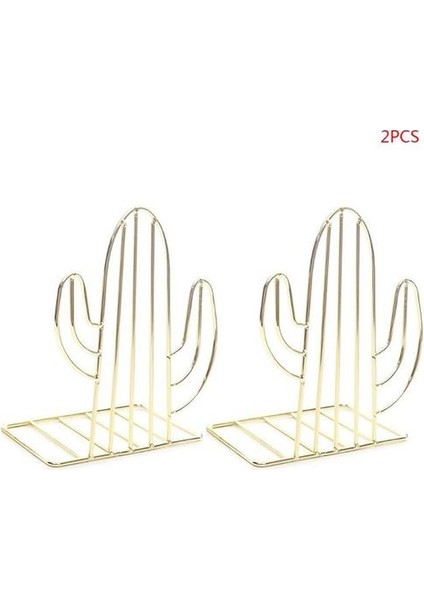 2 Adet / Çift Yaratıcı Kaktüs Şekilli Metal Bookends Kitap Desteği Standı Masası Organizatör Depolama Tutucu Raf | Bookends (Yurt Dışından)