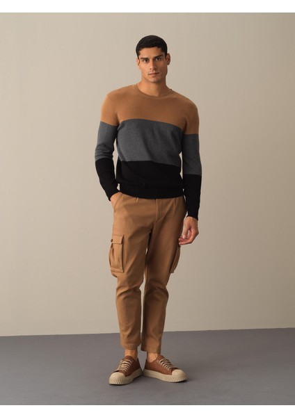 Erkek Siyah Regular Fit Çizgili Kazak modelleri