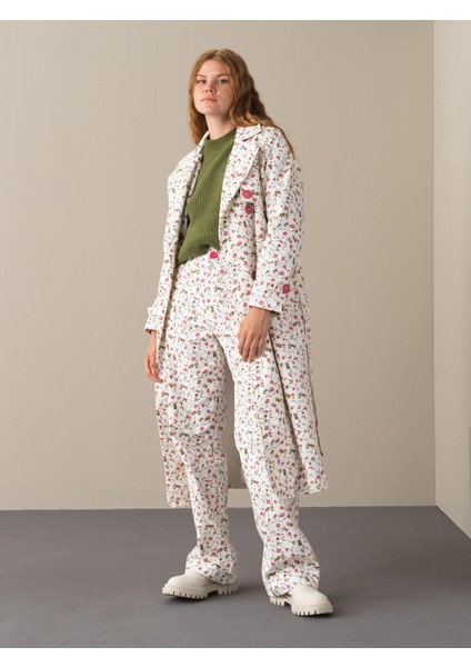 Kadın Pembe Pamuklu Oversize Trençkot fiyatları