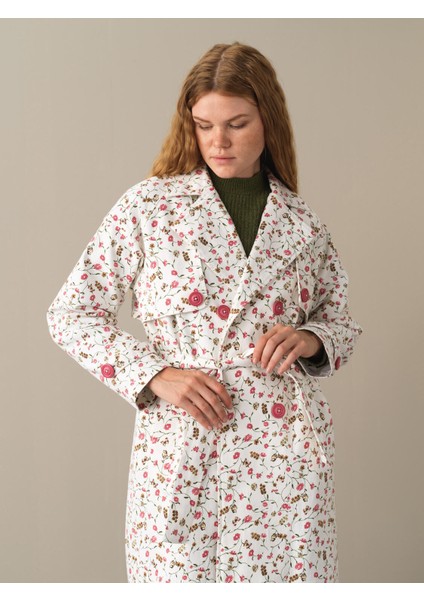 Kadın Pembe Pamuklu Oversize Trençkot fırsatları