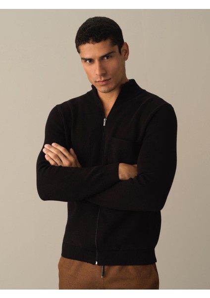 Erkek Siyah Oversize Cep Detaylı Hırka modelleri