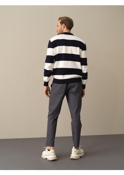 Erkek Lacivert Polo Yaka Regular Fit Kazak indirimleri