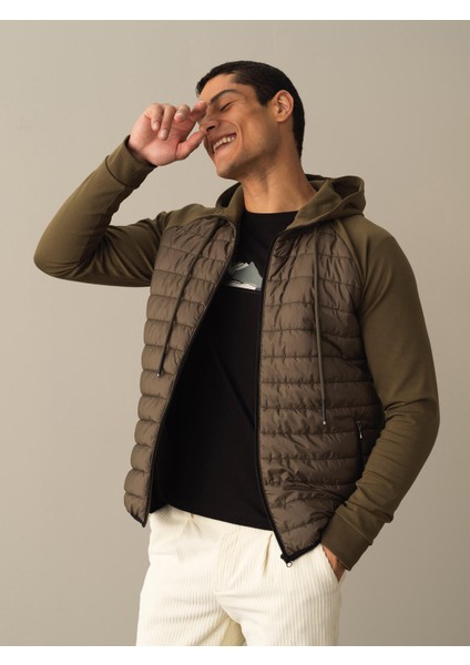 Erkek Haki Regular Fit Sweatmont modelleri