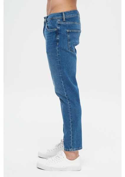 Finn Orta Mavi Regular Tapered Fermuarlı Jean Pantolon E 4407-007 modelleri