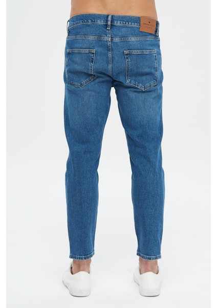 Finn Orta Mavi Regular Tapered Fermuarlı Jean Pantolon E 4407-007 fırsatları