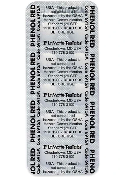 Lamotte Ph Test Tableti 5 Folyo (Test Kitleri Için 50 Ölçüm) - Phenol Red (Görsel)