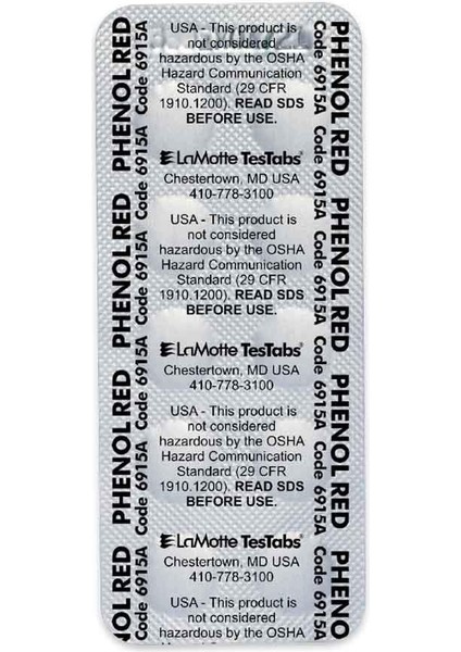 Ph Test Tableti 100 Folyo (Test Kitleri Için 1000 Ölçüm) - Phenol Red (Görsel)