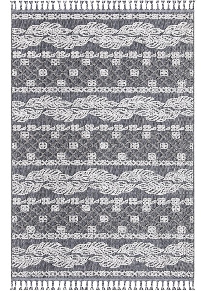 Koyu Gri 08340A Kolay Temizlenen Hav Toz Vermez Yumuşak Hasır Dokulu Halı fiyatları