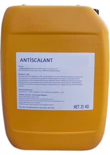 Membran Koruyucu Antiskalant - 25 kg