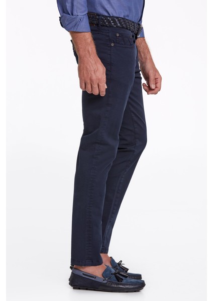 Slim Fit 5 Cep Lacivert Yazlık Pantolon modelleri