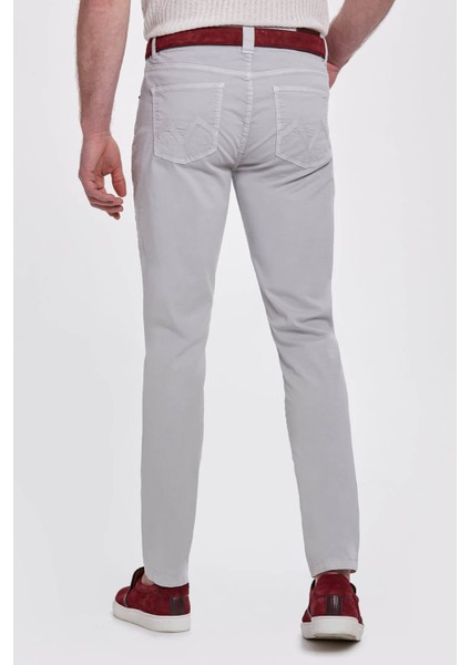 Slim Fit 5 Cep Açık Gri Yazlık Pantolon fırsatları
