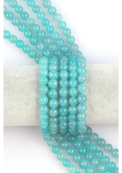 Amazonit ( Aaa Kalite ) Doğal Taş Dizi 8 mm Küre Kesim