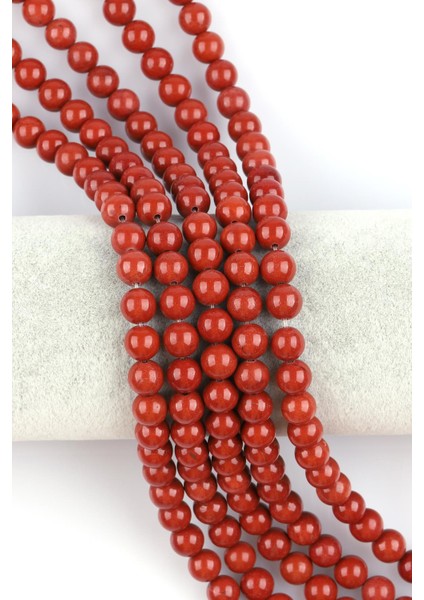 Red Jasper Doğal Taş Dizi 8 mm Küre Kesim