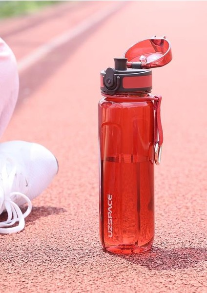 Su Şişesi 500 ml Taşınabilir Sızdırmaz Çalkalayıcı Açık Spor Turu Doğrudan Içme Şişesi Çevre Dostu Plastik Şişe Su Şişeleri (Kırmızı) (Yurt Dışından)