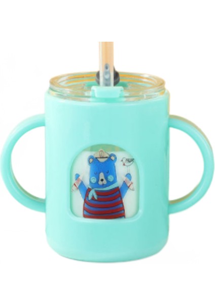 300 ml Sevimli Süt Bardaklar Bebek Besleme Su Şişesi ile Saman Çocuk Cam Bebek Içme Bardaklar Yetişkin Bebek Şişe Yumuşak Bebek Bebek Bebekleri | Kupa (Yurt Dışından)