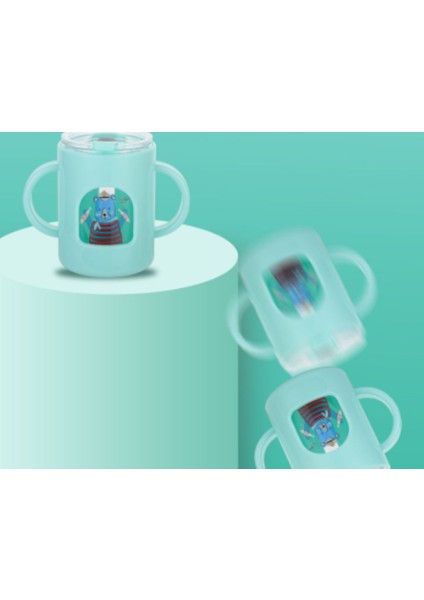 300 ml Sevimli Süt Bardaklar Bebek Besleme Su Şişesi ile Saman Çocuk Cam Bebek Içme Bardaklar Yetişkin Bebek Şişe Yumuşak Bebek Bebek Bebekleri | Kupa (Yurt Dışından)
