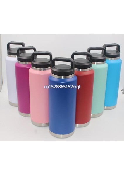 36 Oz Su Şişesi Geniş Ağız Vakum Yalıtımlı Şişe Çift Duvar 18/8 Paslanmaz Çelik Toz Boyalı Seyahat Su Şişesi 10 Renkler | Su Şişeleri (Kırmızı) (Yurt Dışından)