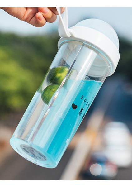 Çift Sippy Içecek Kupası Yaratıcı Severler Su Şişesi Caneca Açık Spor Tumbler Kahve Kupa Çift Boru Açılış Tasarım Küpe Küpü | Su Şişeleri (Beyaz) (Yurt Dışından)