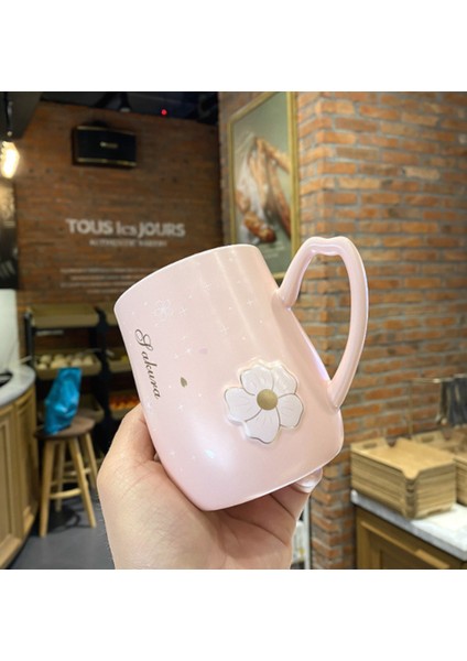 Sevimli Küçük Kahve Kupa Kupası Açık Süt Sakura Kahve Kupalar Seyahat Kız Seramik Canecas Cafe Cratıvas Kahve Fincanı Sevimli | Eski Moda Cam (Pembe Kupa ve Hediye Kutusu) (Yurt Dışından)