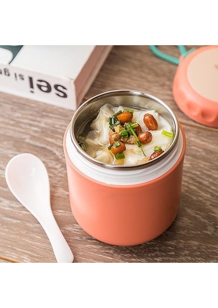 Termal Öğle Yemeği Kutusu Gıda Konteyner Set Paslanmaz Çelik Yalıtımlı Lunchbox Kreş Çorbası Kupası Çocuk Gıda Kutusu Mutfak Aksesuarları | Vakumlu Şişeler ve termoslar (Pembe) (Yurt Dışından)